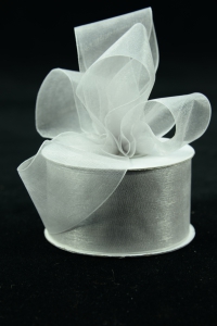 Organza Ribbon , Silver, 1.5 Inch x 25 Yards (1 Spool) SALE ITEM